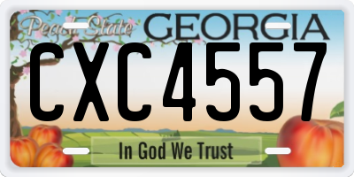 GA license plate CXC4557