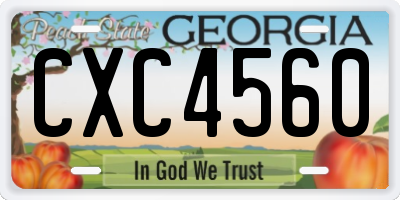 GA license plate CXC4560