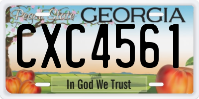GA license plate CXC4561