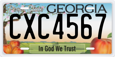 GA license plate CXC4567