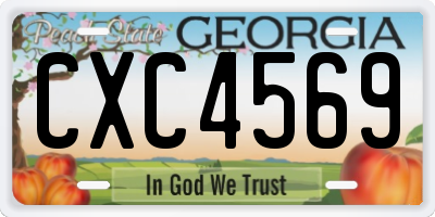 GA license plate CXC4569