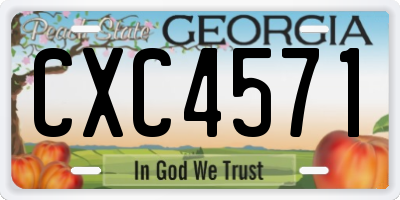 GA license plate CXC4571
