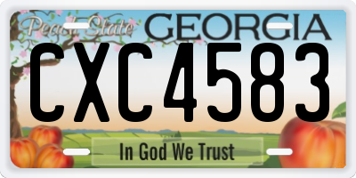 GA license plate CXC4583