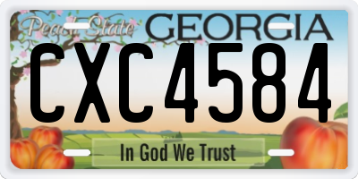 GA license plate CXC4584