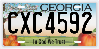 GA license plate CXC4592
