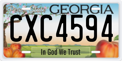 GA license plate CXC4594