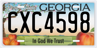 GA license plate CXC4598