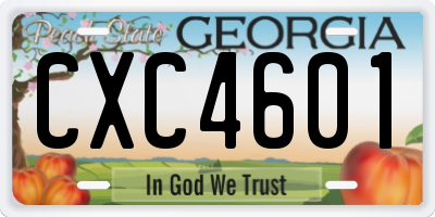 GA license plate CXC4601