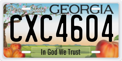 GA license plate CXC4604