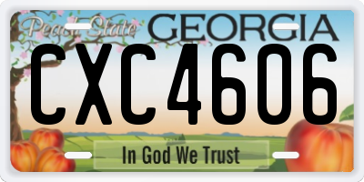 GA license plate CXC4606