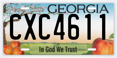 GA license plate CXC4611