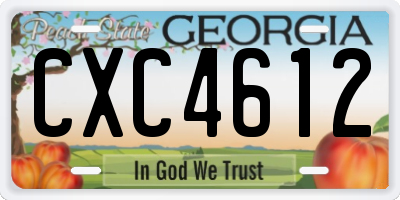 GA license plate CXC4612
