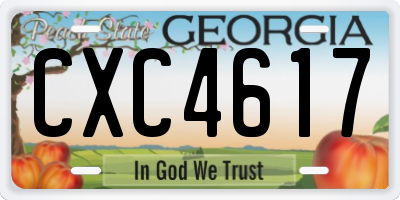 GA license plate CXC4617