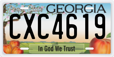 GA license plate CXC4619