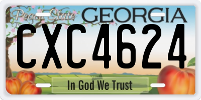 GA license plate CXC4624