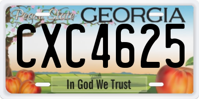 GA license plate CXC4625