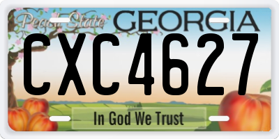 GA license plate CXC4627