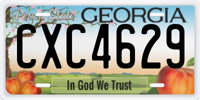 GA license plate CXC4629