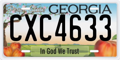 GA license plate CXC4633