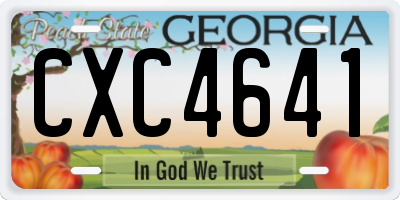 GA license plate CXC4641