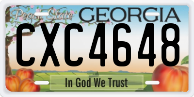 GA license plate CXC4648