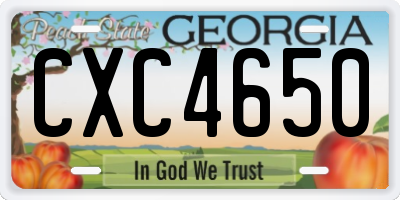 GA license plate CXC4650