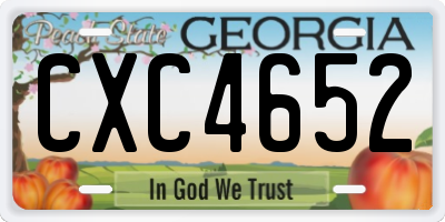 GA license plate CXC4652