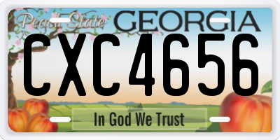 GA license plate CXC4656