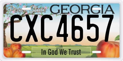 GA license plate CXC4657