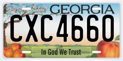 GA license plate CXC4660