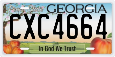 GA license plate CXC4664