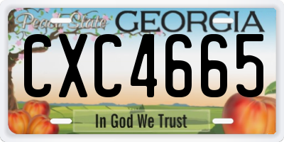 GA license plate CXC4665
