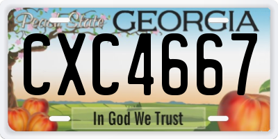 GA license plate CXC4667