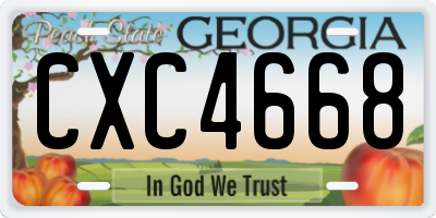 GA license plate CXC4668