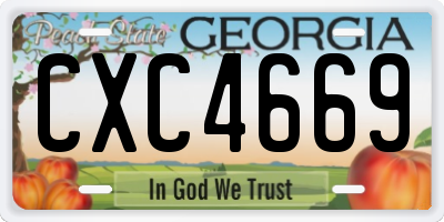GA license plate CXC4669