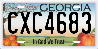 GA license plate CXC4683