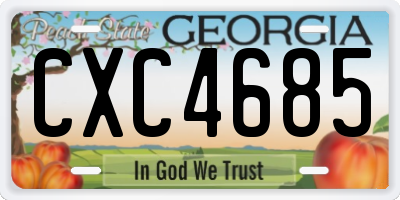 GA license plate CXC4685