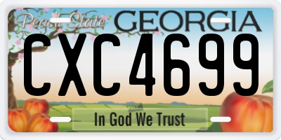 GA license plate CXC4699