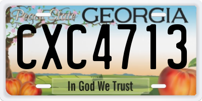 GA license plate CXC4713