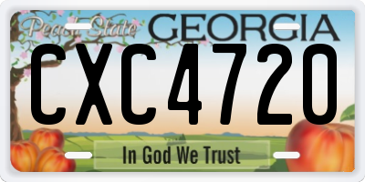 GA license plate CXC4720