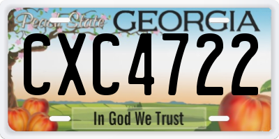 GA license plate CXC4722