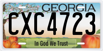 GA license plate CXC4723