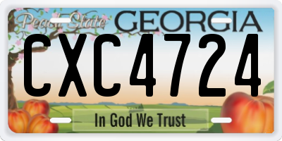 GA license plate CXC4724