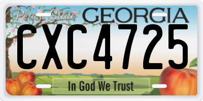 GA license plate CXC4725