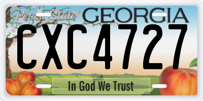 GA license plate CXC4727
