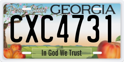 GA license plate CXC4731