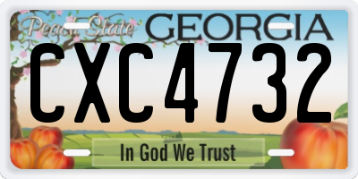 GA license plate CXC4732