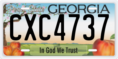 GA license plate CXC4737