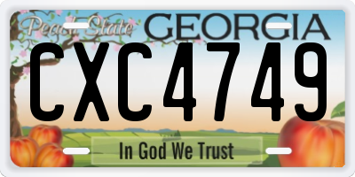 GA license plate CXC4749
