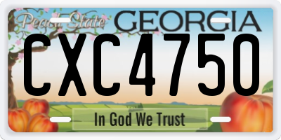 GA license plate CXC4750